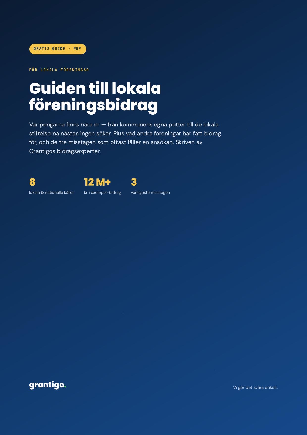 Omslag, Guiden till lokala föreningsbidrag